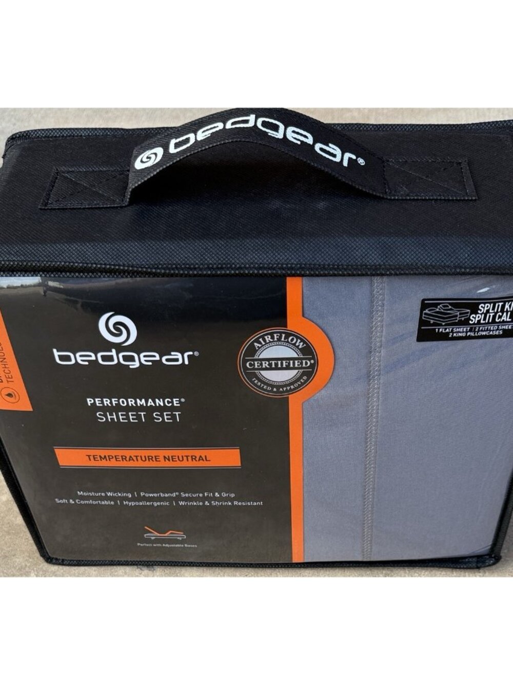 Bedgear Dri-Tec Performance Moisture Wicking Sheet Set Split King Split Cal King